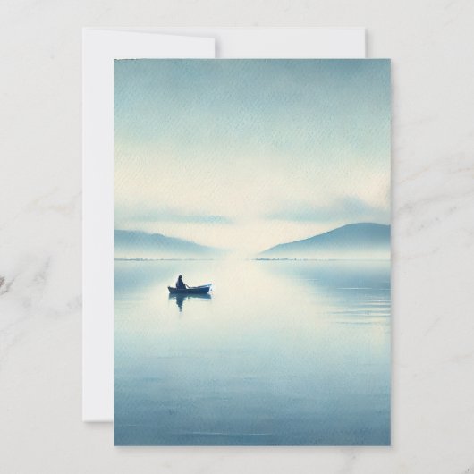 バイフックベイトおもしろい木材リトルフィッシャーマンベビーシャワー 招待状 (裏面)