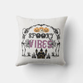 バイブスケルトン不気味ズこうもりスカルグレーハロウィーン クッション (裏面)