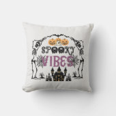 バイブスケルトン不気味ズこうもりスカルグレーハロウィーン クッション (正面)