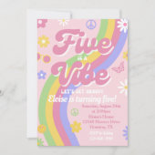 バイブス満載の5歳誕生日パーティー招待状 招待状 (正面)