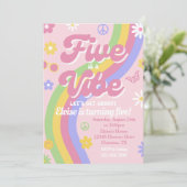 バイブス満載の5歳誕生日パーティー招待状 招待状 (スタンド正面)