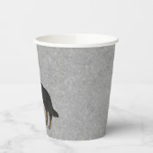 バイブラックのドイツの羊飼いかわいい漫画の犬のグレー 紙コップ (左)