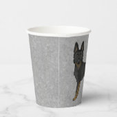 バイブラックのドイツの羊飼いかわいい漫画の犬のグレー 紙コップ (右)