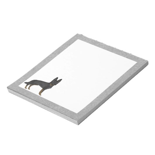 バイブラックのドイツの羊飼いかわいい漫画GSDドッググレー ノートパッド (回転)