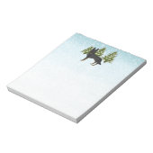バイブラックのドイツの羊飼い冬の森ブルーグリーン ノートパッド (回転)