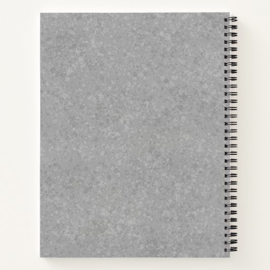 バイブラックのドイツの羊飼い犬とカスタム文字グレー ノートブック (裏面)