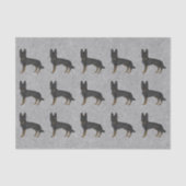 バイブラックのドイツの羊飼い犬のパターン灰色 薄葉紙 (正面)