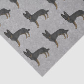 バイブラックのドイツの羊飼い犬のパターン灰色 薄葉紙 (詳細)