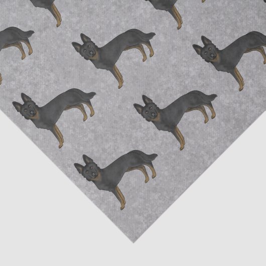 バイブラックのドイツの羊飼い犬のパターン灰色 薄葉紙 (詳細)