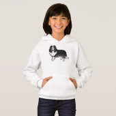 バイブラックシェットランドシェプドッグかわいい漫画の犬 (正面フル)