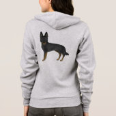 バイブラックドイツの羊飼い漫画の犬のイラストレーション パーカ (裏面)