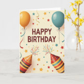 バイブラントな誕生日イラストカード カード (黄色い花)