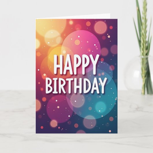 バイブラントな誕生日グラデーションカード カード (正面)