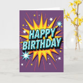 バイブラントな誕生日スターバーストカード カード (黄色い花)