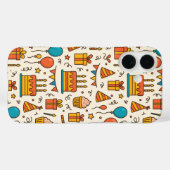 バイブラントな誕生日パーティーのシームレスパターン Case-Mate iPhoneケース (裏面 (横))