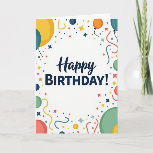 バイブラントな誕生日ポップカード カード (正面)