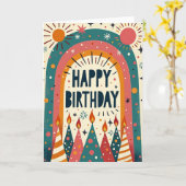 バイブラントアーチウェイ誕生日カード カード (黄色い花)