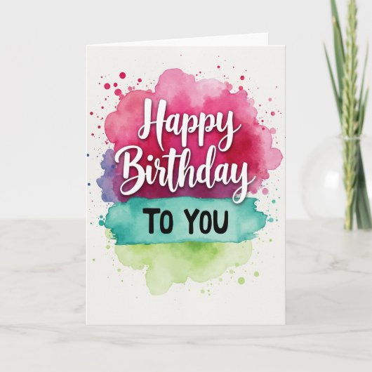 バイブラントウォッシュ 誕生日カード カード (正面)