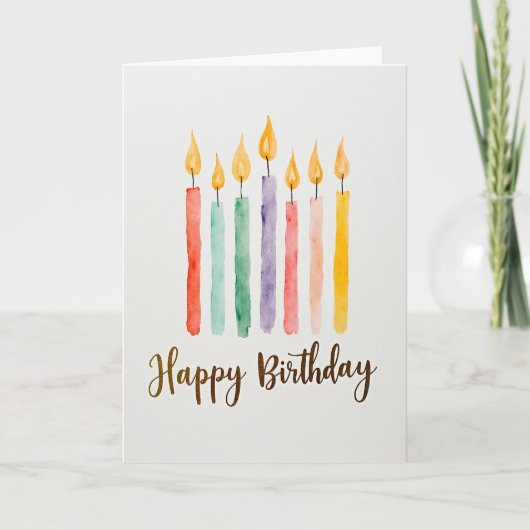 バイブラントキャンドル 誕生日カード カード (正面)