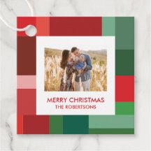 バイブラント幾何学カラーブロック クリスマスフォト