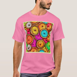 バイブラント ココナッツ スライス アブストラクト デザイン Tシャツ