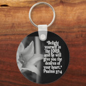 バイブルお気に入りの聖なる書物、 経典詩篇37:4 キーホルダー (正面)