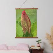 バイブルの詩の写真、水滴のハイビスカスの花 吊り下げ型タペストリー (寝室)