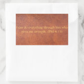 バイブルの詩を持つ茶色の革 長方形シール (バッグ)