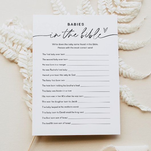 バイブルのEVERLEIGH赤ちゃんシャワーゲームカード 招待状