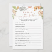 バイブルのSAFARIベビーの赤ちゃんシャワーゲームカード 招待状 (正面)