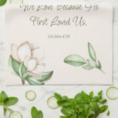 バイブルエレガントバース植物学マグノリア脚本 キッチンタオル (折り畳み)