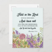 バイブルカスタム聖句フローラグリーティングカード シーズンポストカード (正面/裏面)