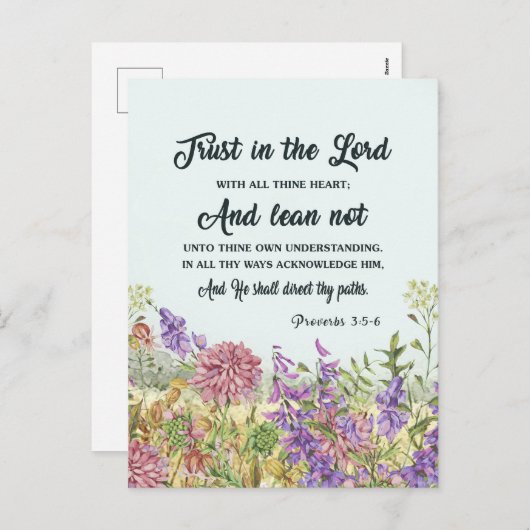 バイブルカスタム聖句フローラグリーティングカード シーズンポストカード (正面/裏面)