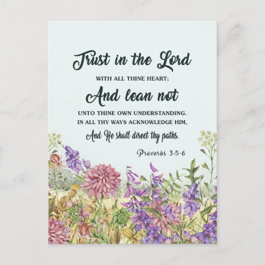 バイブルカスタム聖句フローラグリーティングカード シーズンポストカード (正面)