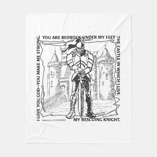 バイブルシンデレラベッドロック、城、救い騎士 フリースブランケット (正面)