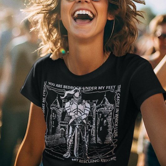 バイブルシンデレラベッドロック、城、救い騎士 Tシャツ