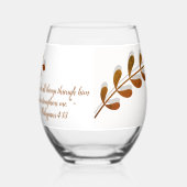 バイブルシンプルバース植物茶色と白 | ステムなしワイングラス (左)