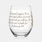 バイブルシンプルバース植物茶色と白 | ステムなしワイングラス (裏面)