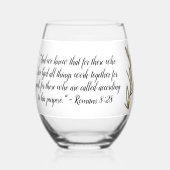 バイブルシンプルバース植物茶色と白 | ステムなしワイングラス (正面)