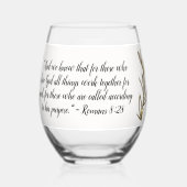 バイブルシンプルバース植物茶色と白 | ステムなしワイングラス (裏面)