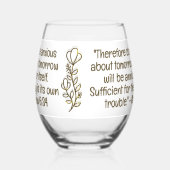 バイブルシンプルバース植物茶色と白 | ステムなしワイングラス (左)