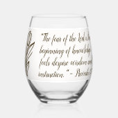 バイブルシンプルバース植物茶色と白 | ステムなしワイングラス (裏面)