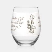 バイブルシンプルバース植物茶色と白 | ステムなしワイングラス (左)