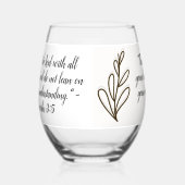 バイブルシンプルバース植物茶色と白 | ステムなしワイングラス (左)