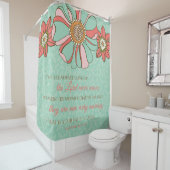 バイブルバースアクア&ピンクレトロフローラ シャワーカーテン (インサイチュ)