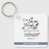 バイブルパーソナライズされたの詩の丸いキーチェーン キーホルダー (正面)