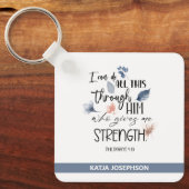 バイブルパーソナライズされたの詩の丸いキーチェーン キーホルダー (正面)