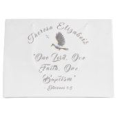 バイブルパーソナライズされたバプティスマル ラージペーパーバッグ (正面)