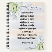 バイブルパーソナライズされたバースフローラ祈りの言葉ジャーナル ノートブック (正面)