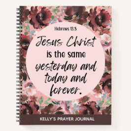 バイブルパーソナライズされたバースフローラ祈りの言葉ジャーナル ノートブック